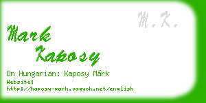 mark kaposy business card