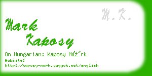 mark kaposy business card